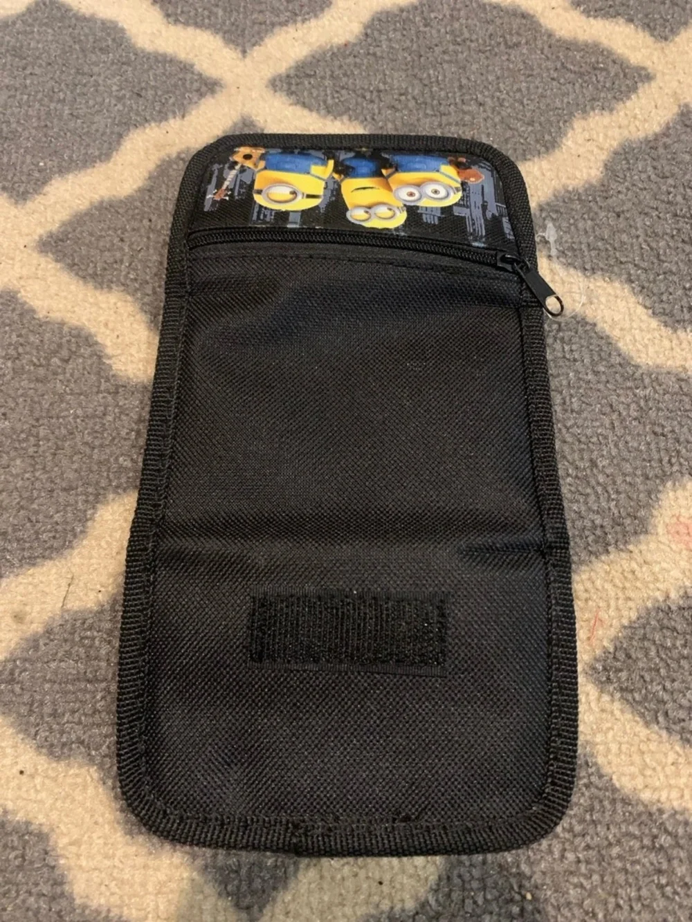 Kids Wallet - Black with Yellow Minion Design